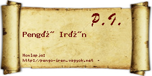 Pengő Irén névjegykártya
